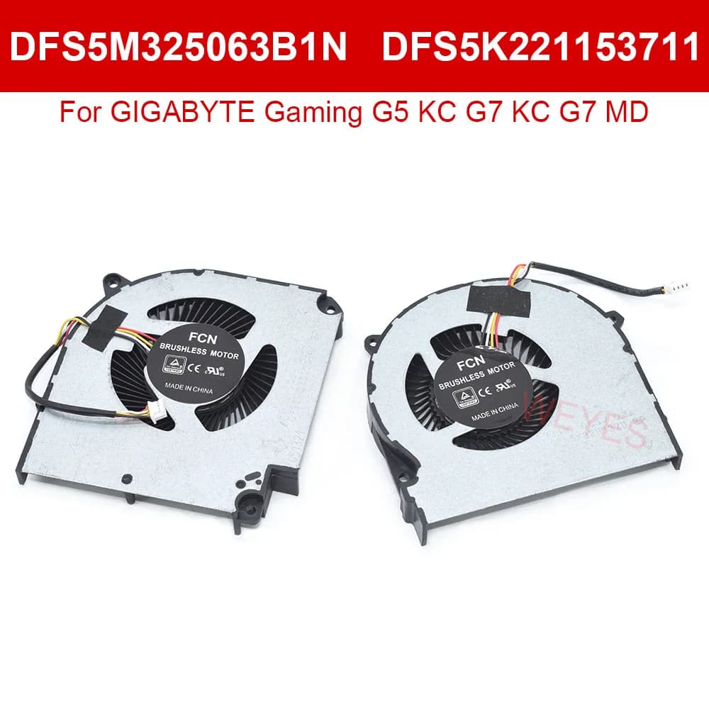 DC5V nuova ventola GPU CPU per Gigabyte Gaming G5 KC G7 KC G7 MD 0.5A 4pin Notebook Cooler muslimah