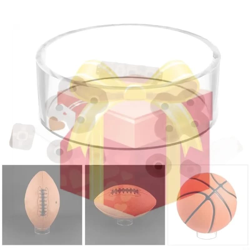 Espositore in acrilico trasparente da 1/2/3 pezzi, supporto rotondo in plastica per anelli, palline da golf, baseball e tennis, ideale per collezioni