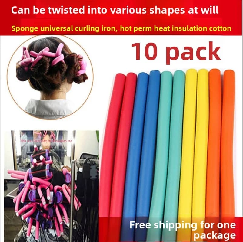 Set di 10 Bastoncini per Arricciare i Capelli, Rulli Magici ad Aria, Bastoncini Morbidi in Schiuma per Styling Fai-da-Te