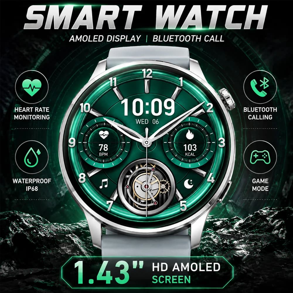 2026 Smart Watch for Men Women with Bluetooth Call Health Monitoring Blood Pressure SpO2 Sleep Tracking Fitness Activity Tracker