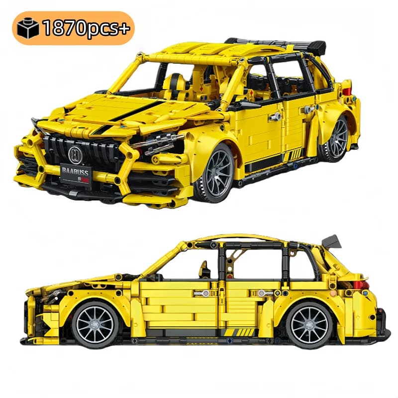 City Technical Yellow Speed Racing Building Blocks Sports Car Model DIY decorazioni da tavolo regali di compleanno per bambini 1870 pezzi