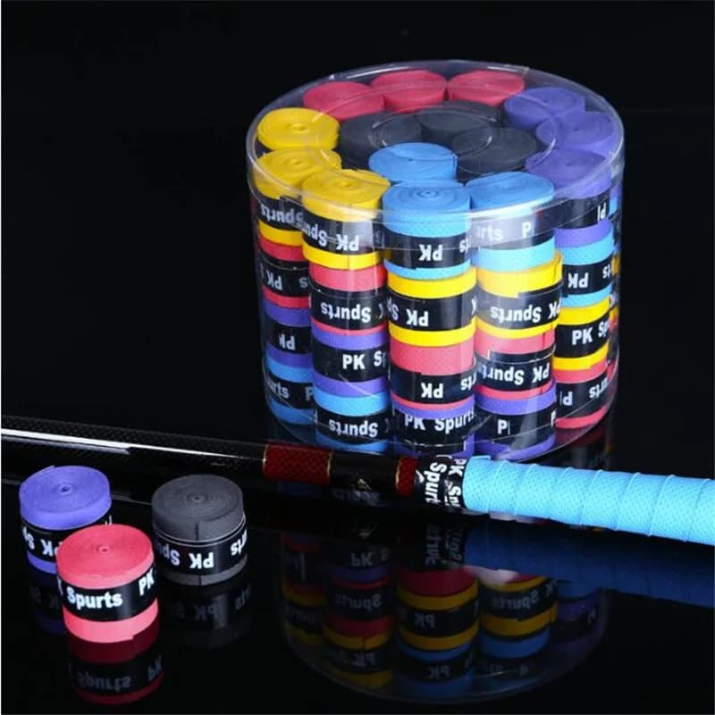 Nastro Antiscivolo Durevole in Tessuto da 60 Pezzi per Racchette da Badminton e Tennis, Assorbente per il Sudore, Impugnatura Antiscivolo in Gel per Racchette