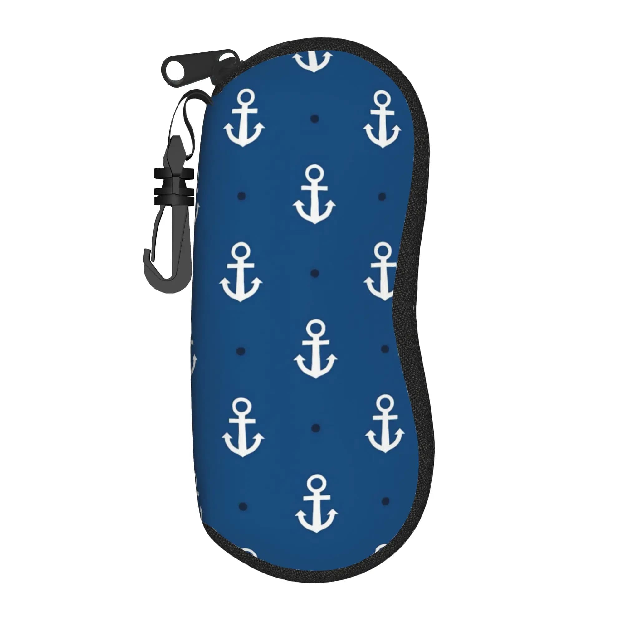 Custodia per Occhiali a Forma di Ancora Nautica, Custodia per Occhiali da Sole, Accessorio per Occhiali di Tendenza per Esterni, Protezione per Occhiali Unisex con Cerniera
