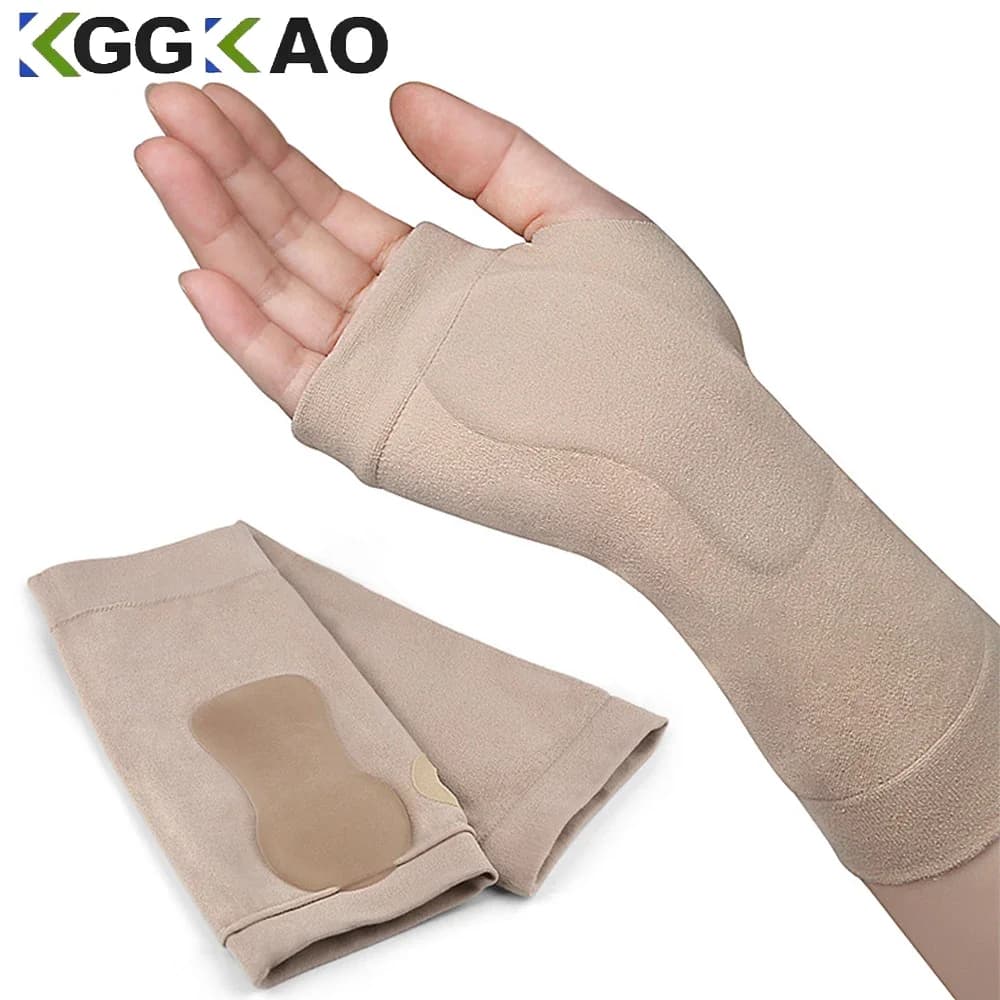 Guanti di compressione per supporto per pollice da polso 1 pezzo, manicotti di compressione per tutore per polso con cuscinetto in gel morbido per artrite, stecca per tunnel carpale