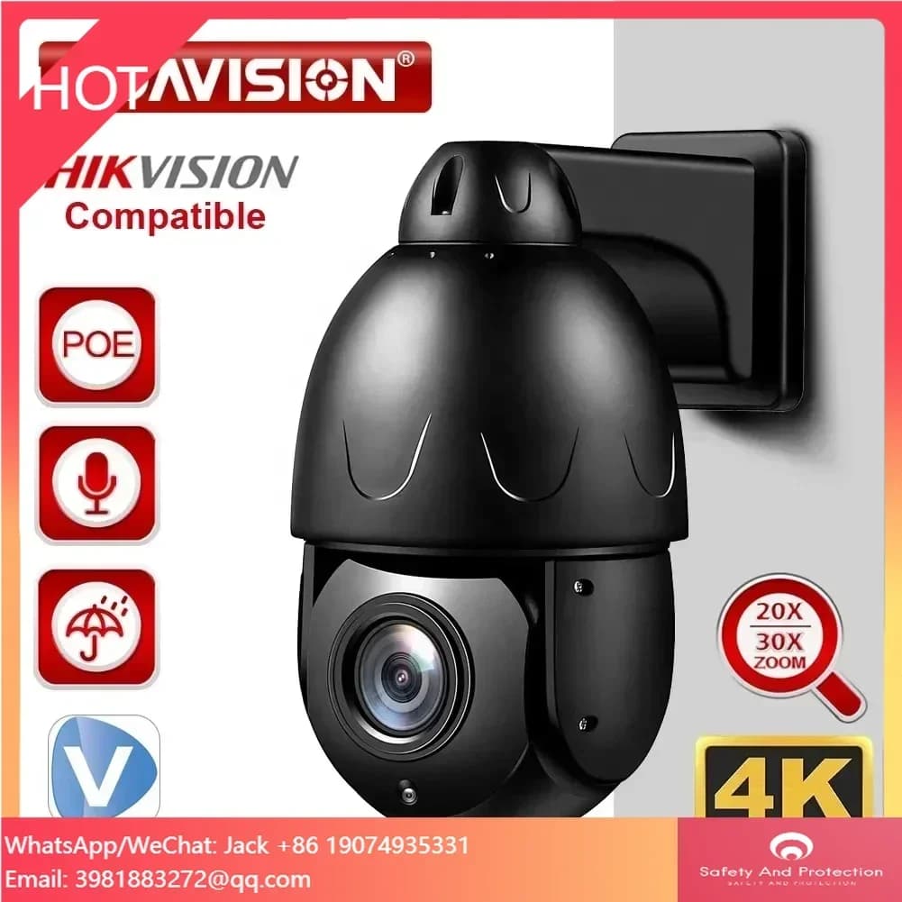 PTZ Dome BOAVISION 4K 8MP camera with Zoom 30X for Exterior, 5MP 48V POE PTZ with TF Card Slot, IP Camera Surveillance CCTV H.265