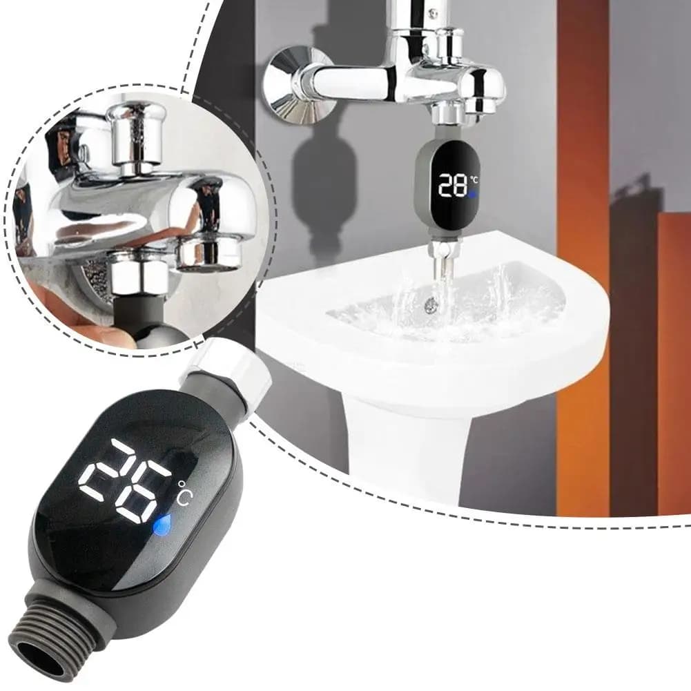 Termometro per Doccia con Display LED, Misuratore di Temperatura dell'Acqua, Dispositivo Digitale per il Monitoraggio della Temperatura in Bagno, Accessori per il Bagno