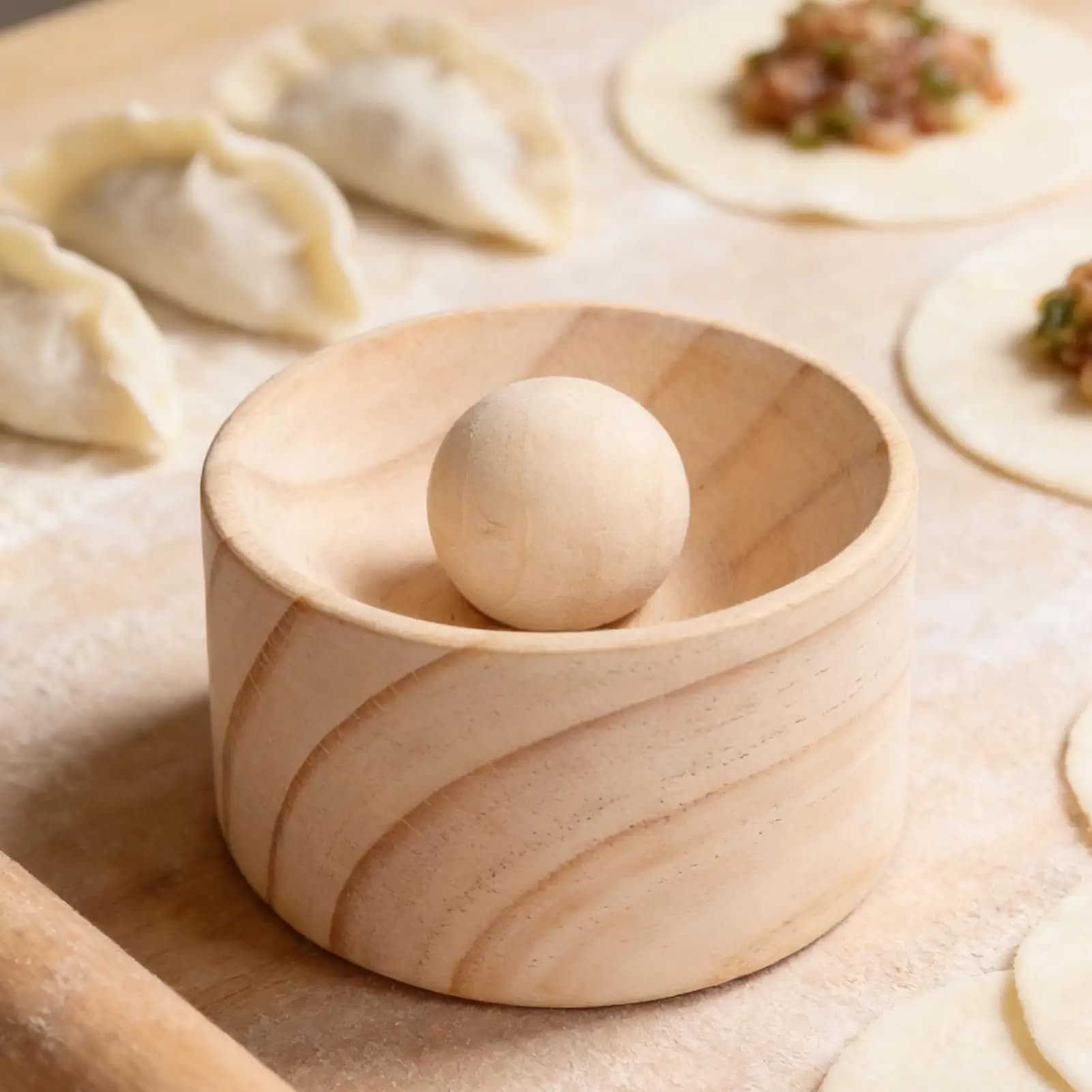 Stampo e Pressa Manuale in Legno per Ravioli, Strumento per Impastare e Formare la Sfoglia, Attrezzo per Arrotolare la Pasta, Preparatore Rapido di Involucri per Ravioli