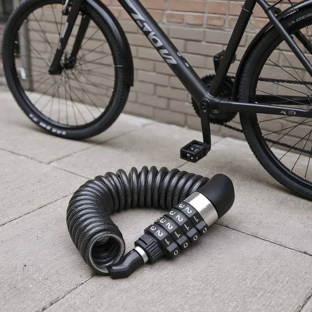 Catena di sicurezza resistente per casco, lucchetto antifurto a combinazione a 4 cifre per moto e bici, accessorio portatile