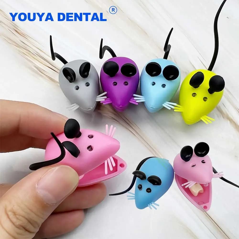 50 pcs milk teeth storage box for 3D rat shape teeth deciduous tooth for children souvenirs dental save mini clinical gift box