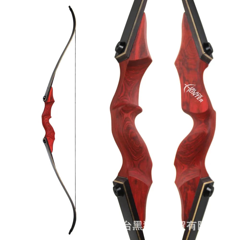 60 "arco ricurvo 20-60lbs Takedown Riser in legno tiro con l'arco da caccia per adulti