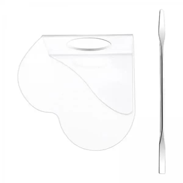 Set di Palette per Miscelazione Trucco in Acrilico e Spatole in Acciaio Inox, Tavola per Miscelare Cosmetici per Fondotinta, Gel per Unghie, Adesivi Semi-Pitturati