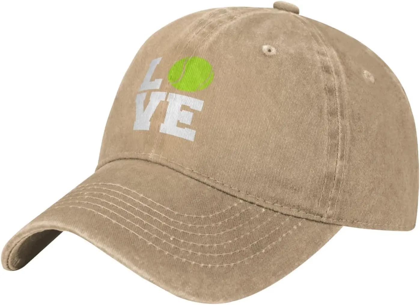 Cappellino da Baseball con Grafica Palla da Tennis, in Cotone, Regolabile, Profilo Basso, Cappello Sportivo Unisex per Adulti