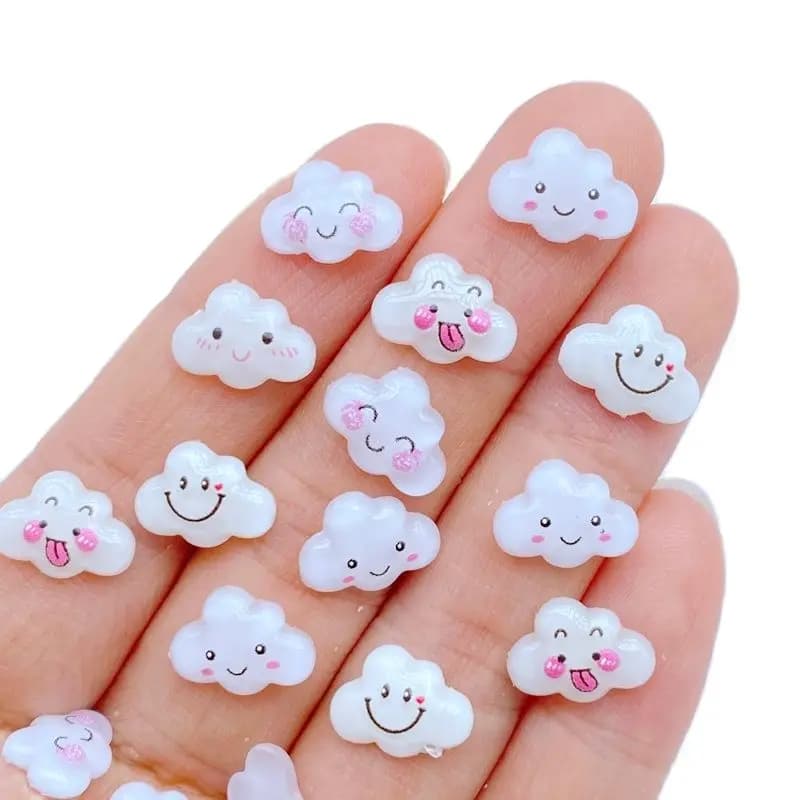 50pcs New Cute Resin 8*12mm Mini Cloud Flat Back figurine DIY Wedding Scrapbook accessori per Manicure