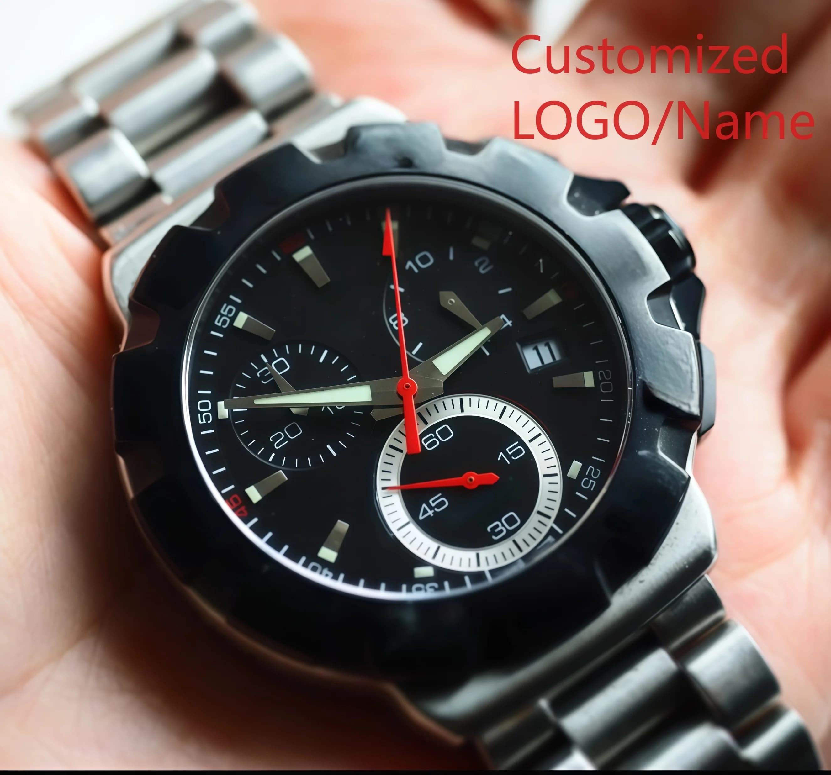A182 Store Customized Watches 43mm Men's Sports Watch 904L Stainless Steel Quartz Movement