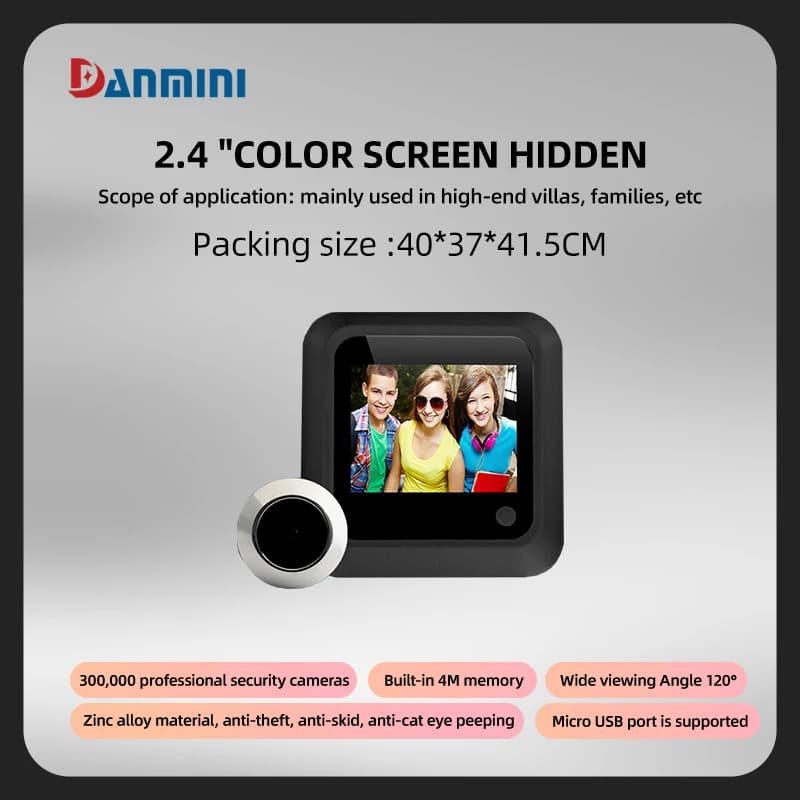 Spioncino nascosto da 2,4' 120 ° Il monitor intelligente dello spioncino digitale scatta foto la telecamera anti-occhio di gatto Peek campanello visivo 240 * 320