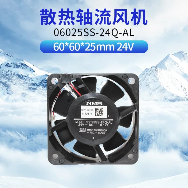 Ventola di raffreddamento a 3 fili NMB 06025SS-24Q-AL 6025 24V 0.17A per inverter Yaskawa e drive Fanuc