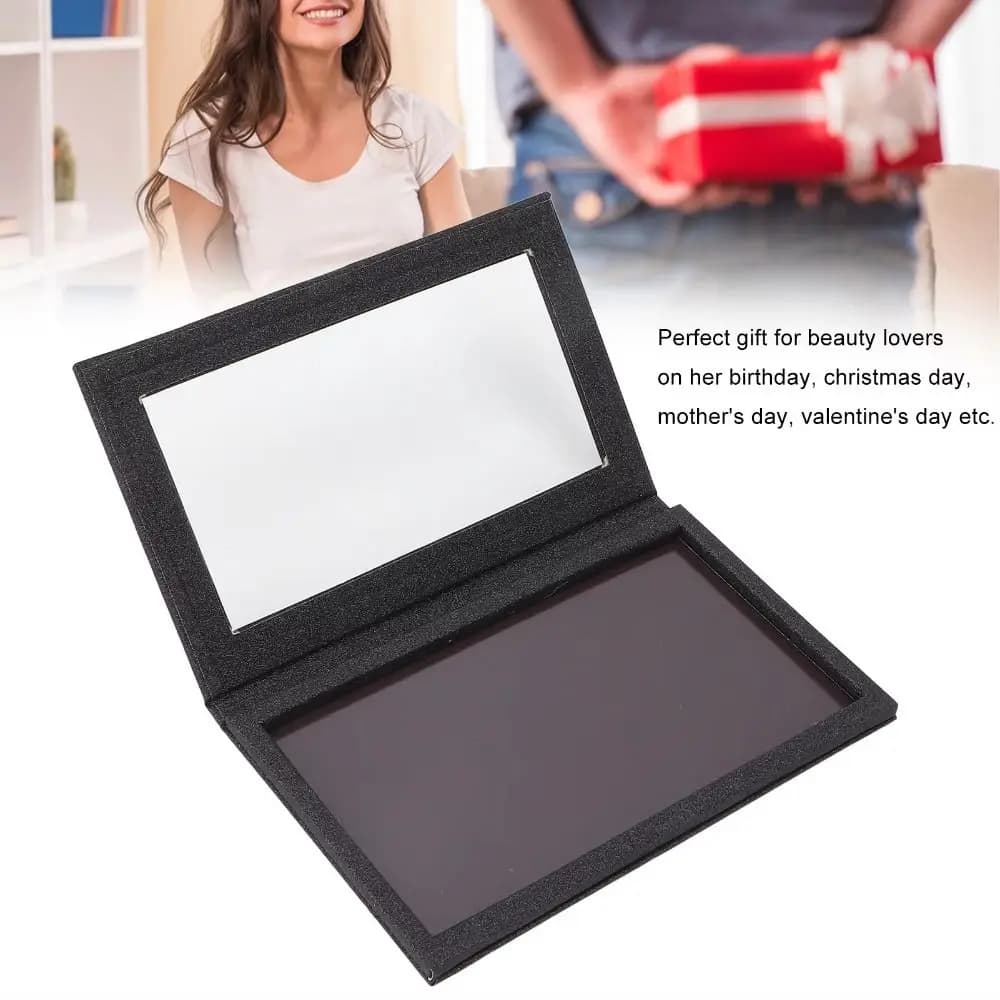 Large Size Eyeshadow Palette Window Cutout Glitter Matte Magnetic Palette Magnetic Base Clear Lid Makeup Storage