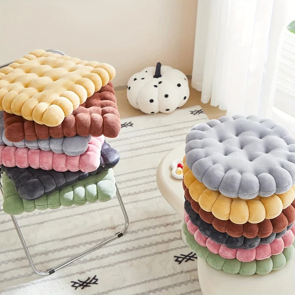 Cuscino Grande a Forma di Biscotto, Morbido Cuscino Creativo per Sedia, Cuscino Decorativo a Forma di Biscotto per Tatami Giapponese