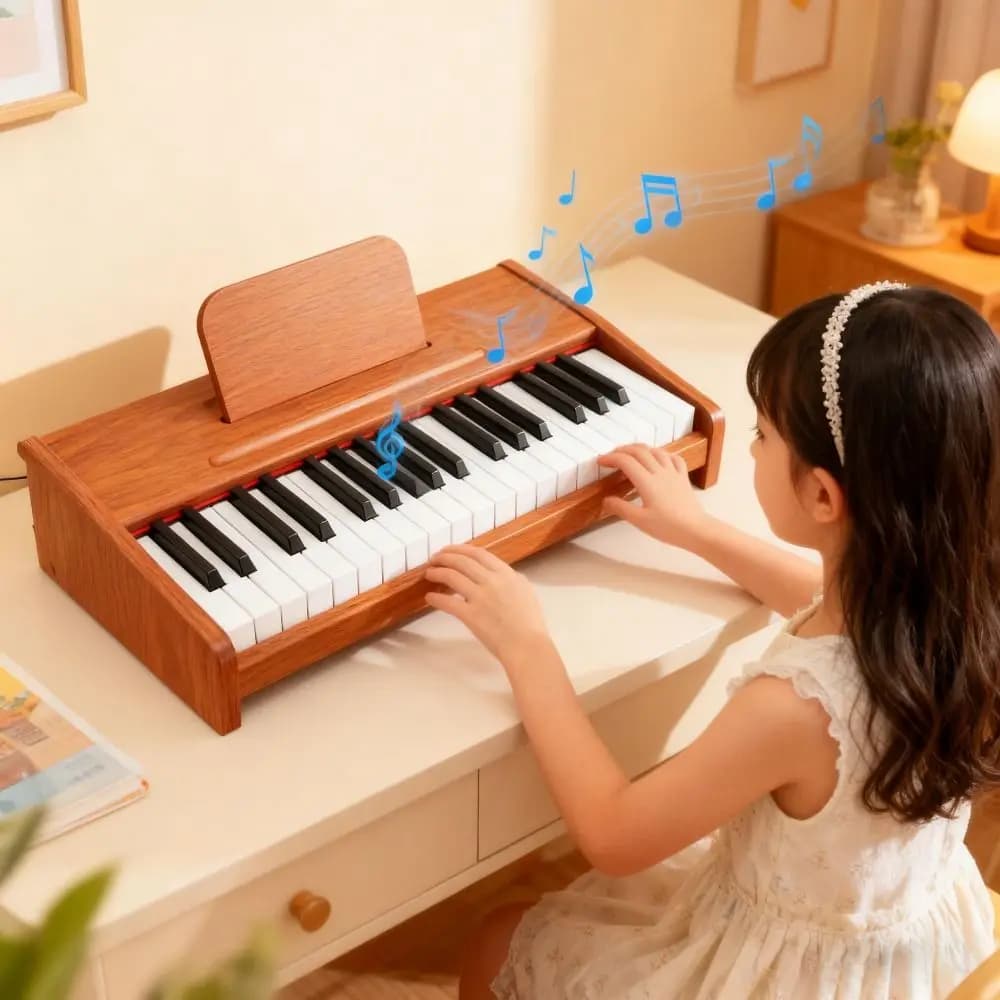 Pianoforte Elettronico per Bambini con 25/37 Tasti Sensibili al Tocco, Tastiera Standard da 22mm, Bluetooth, per Educazione Precoce