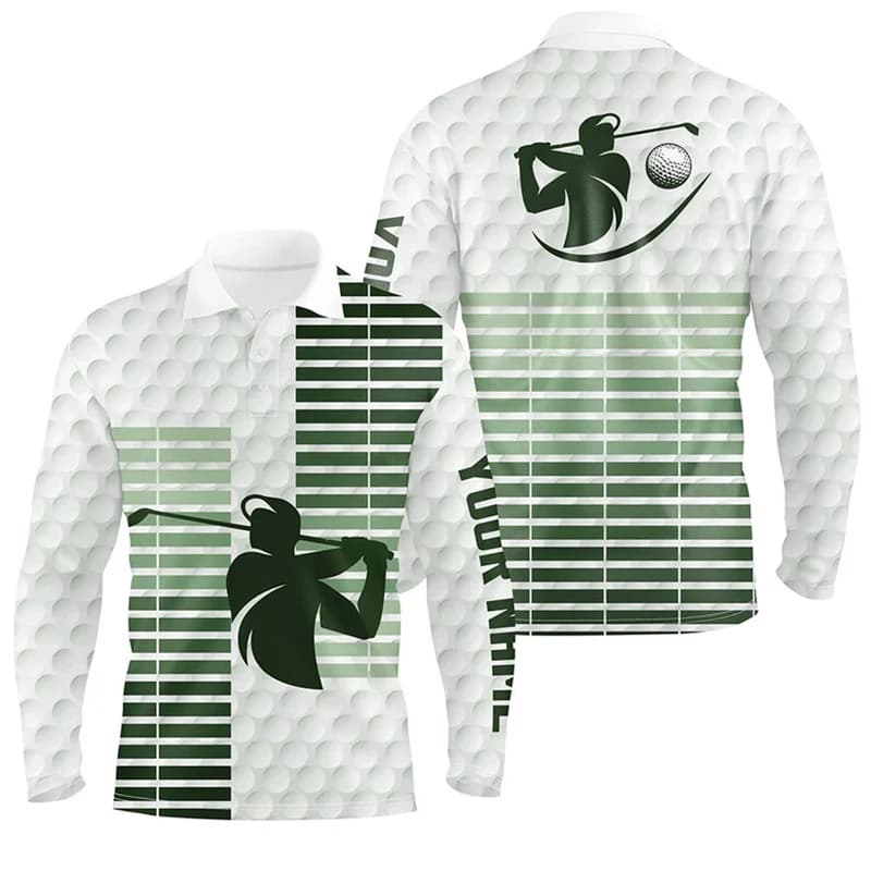 Polo da golf stampata in 3D alla moda Personalizzazione Nome personalizzato Nome della squadra Polo a maniche lunghe T-shirt sportive oversize casual