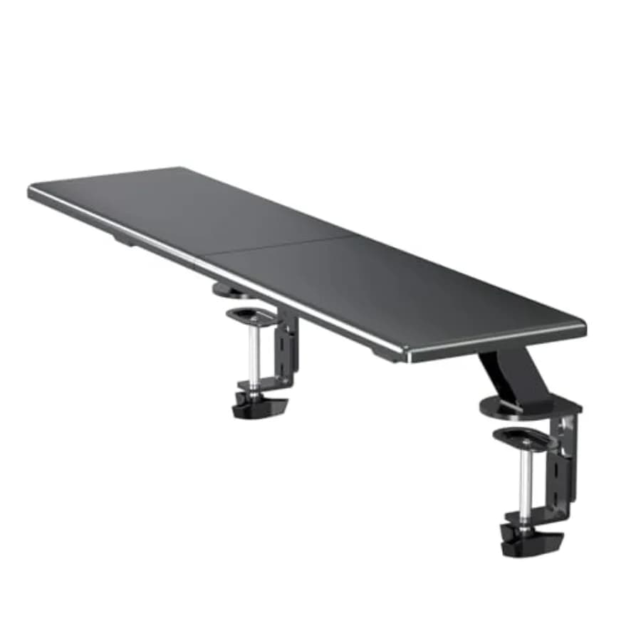 Supporto da scrivania a morsetto per 2 monitor da 32 pollici, ripiano rialzato per computer, laptop, stampante, notebook 32.2" x 7.8" x 5.7"