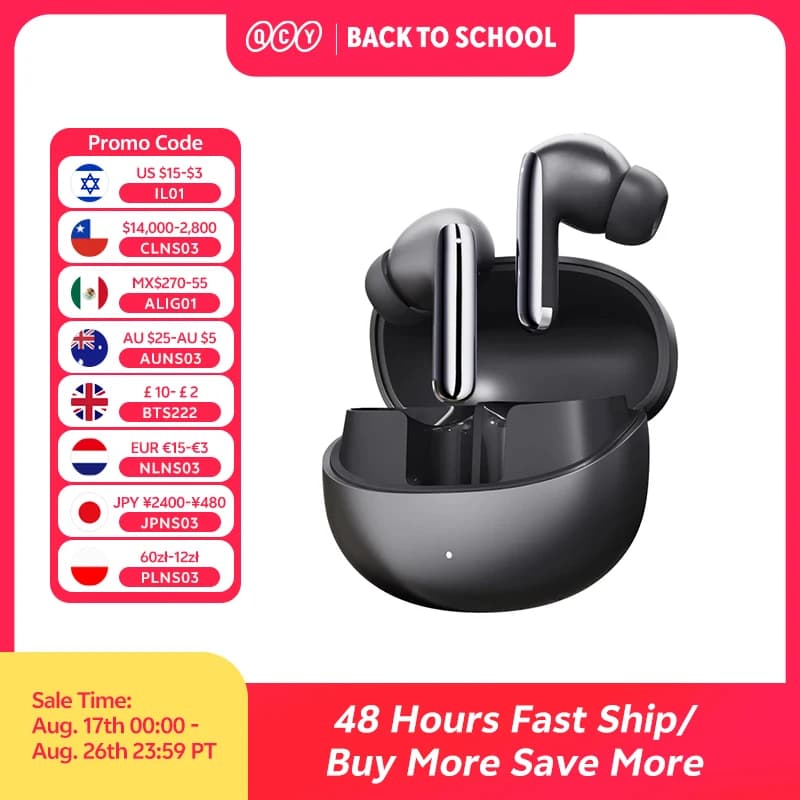 QCY MeloBuds Pro ANC Bluetooth 5.3 auricolari Wireless 46dB Hybrid ANC Hi-Res auricolari LDAC 6 Mic cuffie 34H rilevamento in-Ear