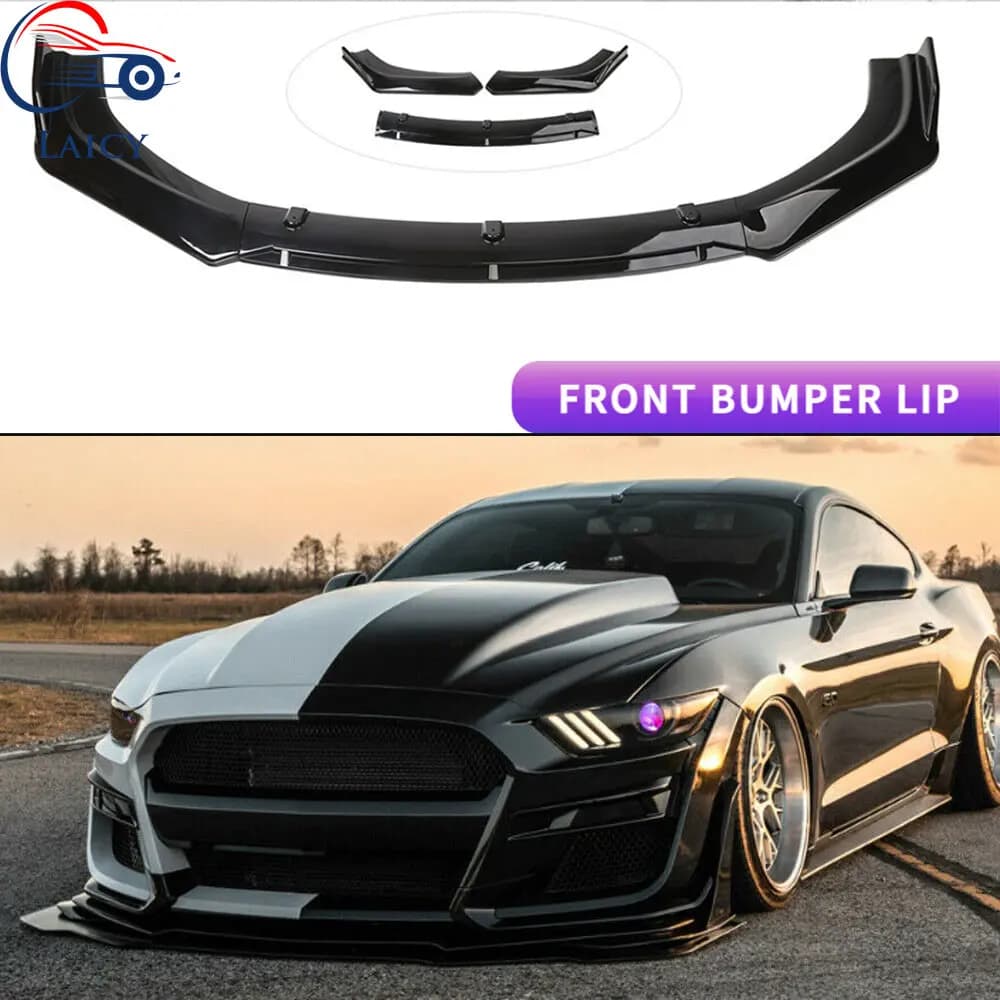 LAICY 3 pcs for Mustang 2005-2014 Auto front bumper Lip Spoiler Splitter diffuser Body Kit Separator Guard accessory Auto