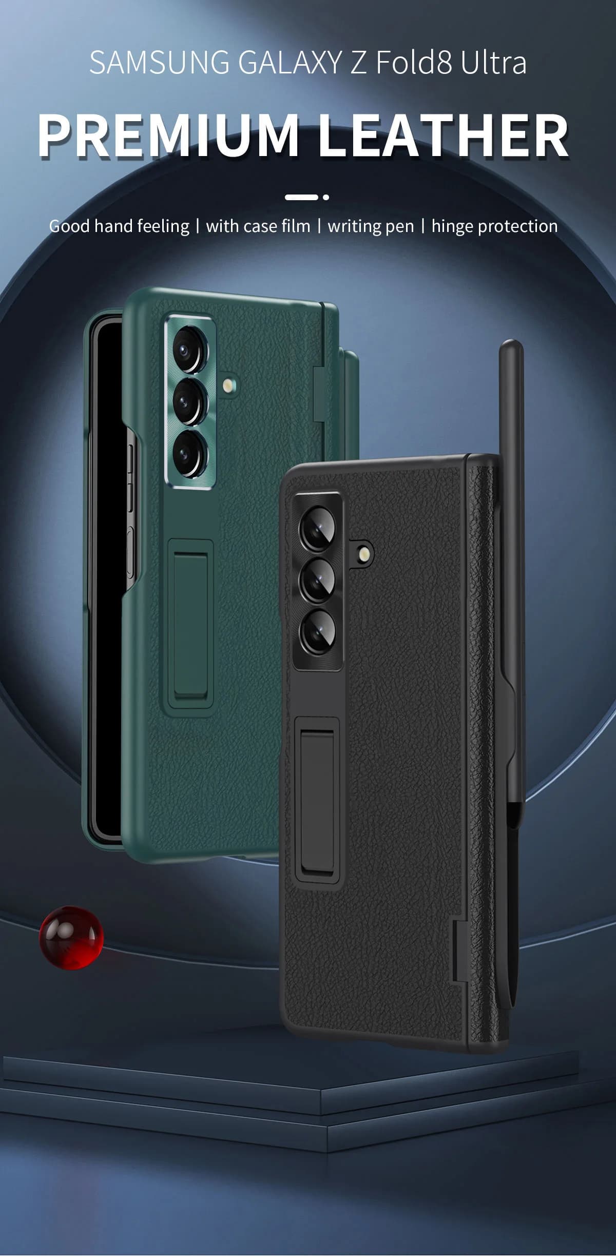 With Touch Pen For Samsung Galaxy Z Fold8 7 6 5 Case Hinge Armor Shockproof Magnetic Kickstand 360 Full Protection Folding Cover