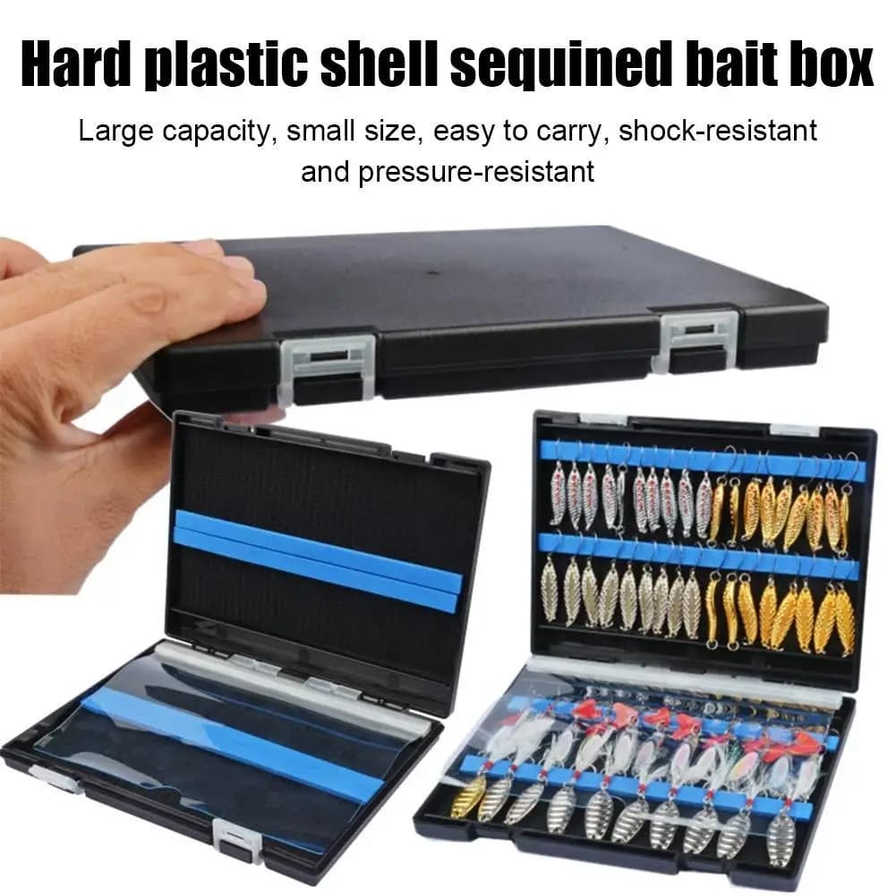 Scatola porta esche Luya ultrasottile a doppio lato, scatola porta attrezzatura da pesca, scatola portaoggetti per attrezzatura da pesca, organizer per esche, portatile per la pesca all'aperto