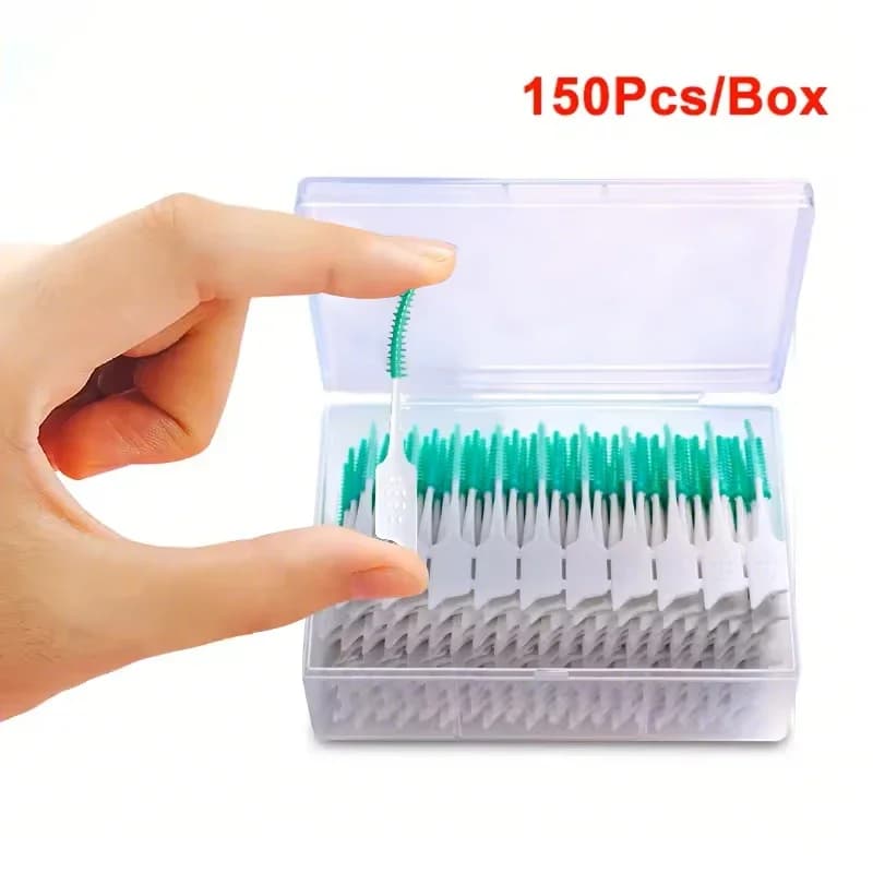 150 Pz/scatola Spazzolino Interdentale Gomma Morbida Strumenti Per La Pulizia Dei Denti Pulizia Dentale Tra I Denti Spazzolino Da Denti Strumenti Per La Cura Dell'igiene Orale