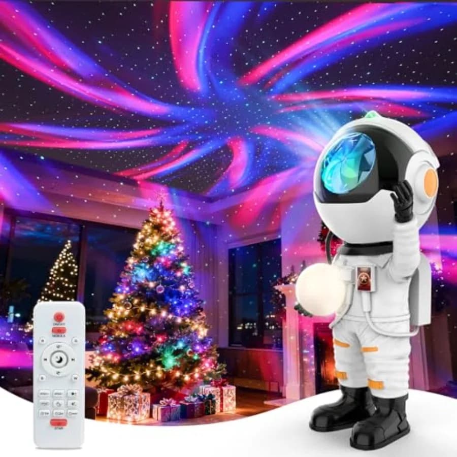 Proiettore Galassia Astronauta, Proiettore di Stelle per Camera da Letto, Luce Notturna LED con Timer e Telecomando, Regalo per Adulti, Par