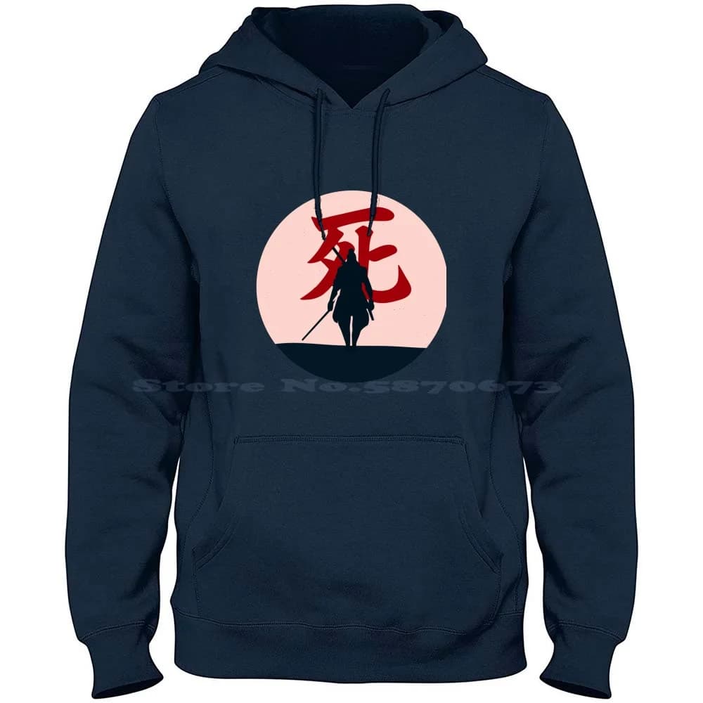 Sekiro-Shinobi Death 100% puro cotone felpa con cappuccio Tshirt Sekiro Shadows Die Twice Kanji Death Sekiro Illustration