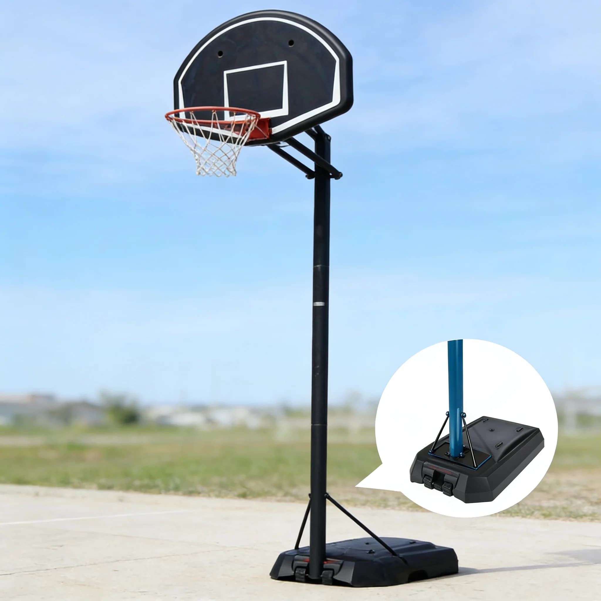 Vendita Diretta dalla Fabbrica: Canestro da Basket Regolabile in Altezza per Esterni e Interni - Attrezzatura Essenziale per Campi Sportivi