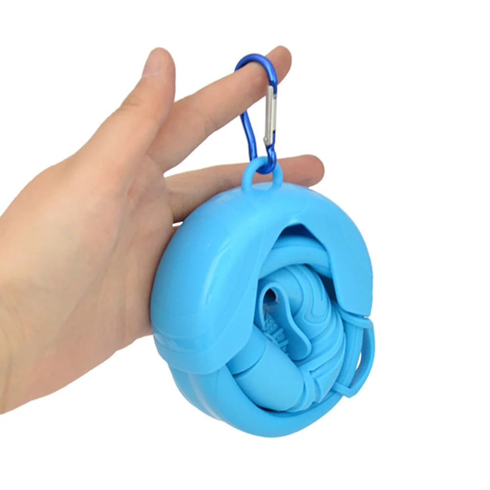 Tubo Snorkel in Silicone Arrotolabile con Custodia, Snorkel Flessibile Pieghevole per Immersioni Subacquee