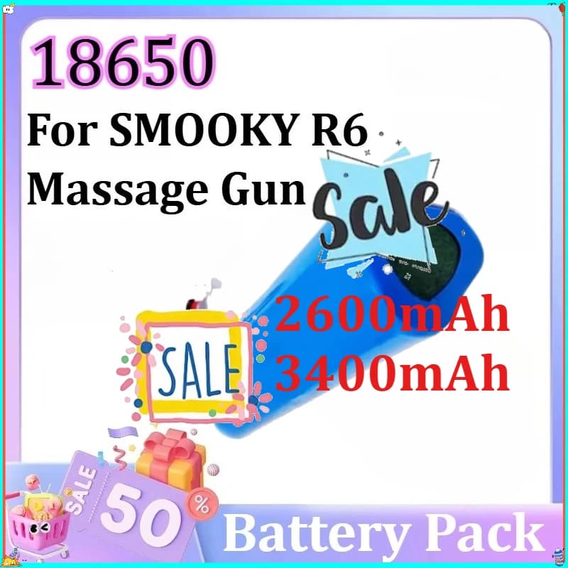 Battery Pack 18650 2600mAh/3400mAh for SMOOKY R6 Massage Gun 24V 2400mAh