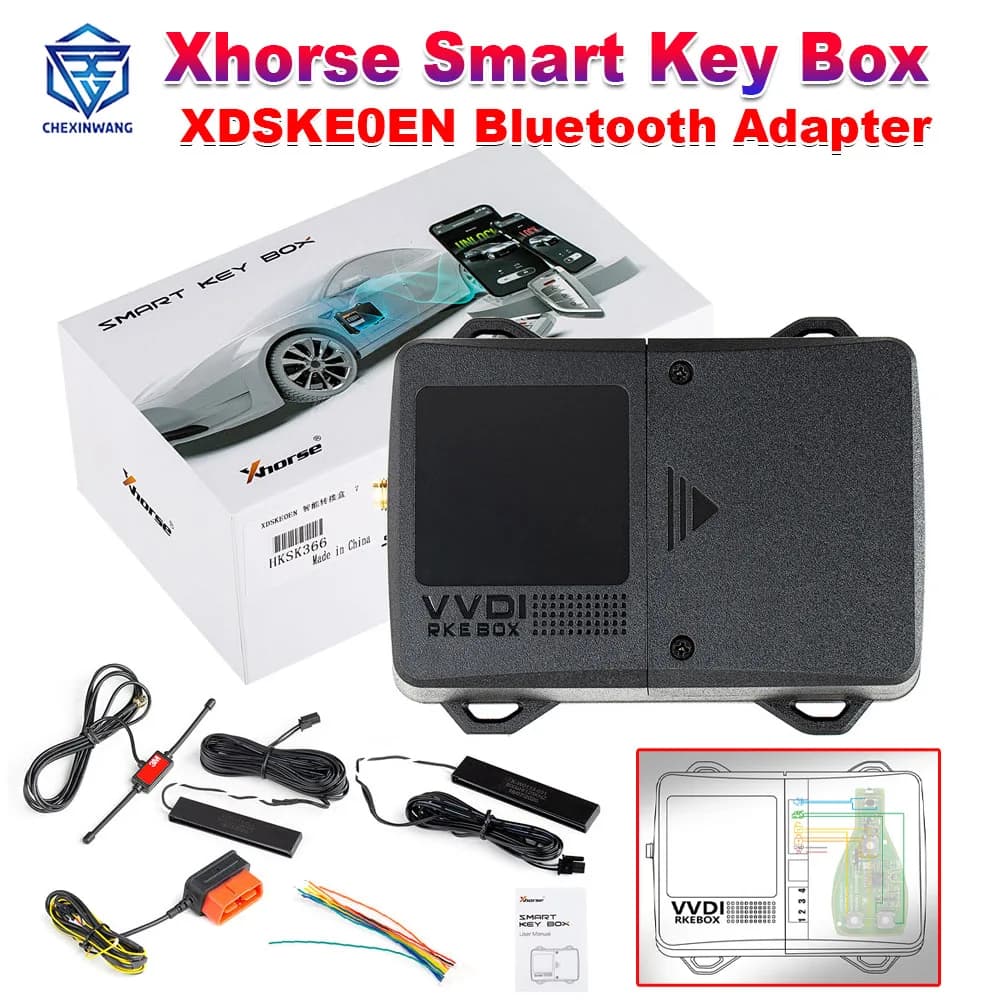 Adattatore Bluetooth Xhorse Smart Key Box Compatibile con Smartphone, Sblocco Wireless, Avvio Remoto, Compatibile con VVDI2 MINI Key Tool