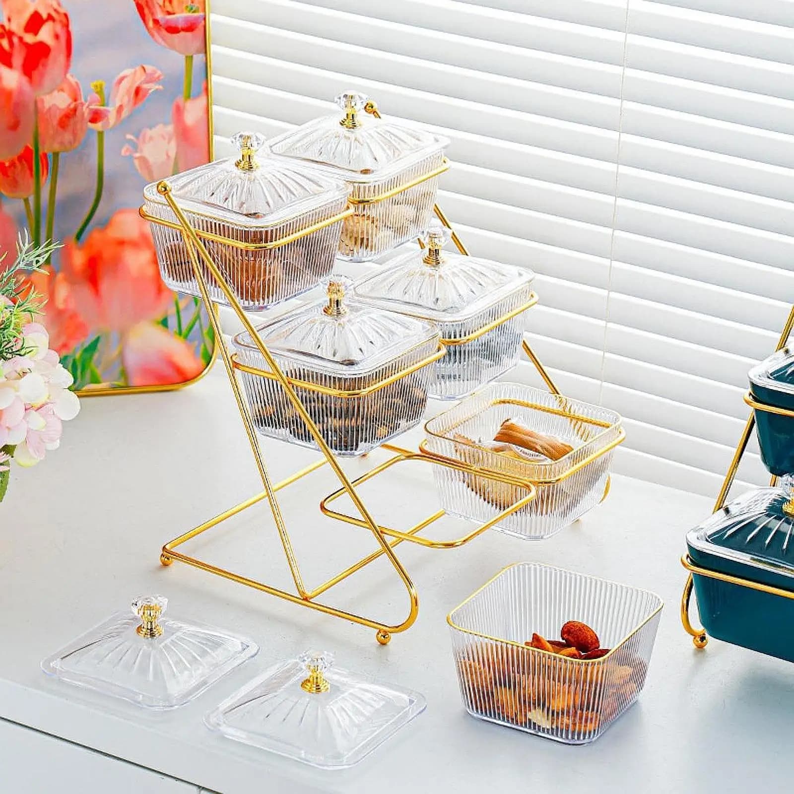 Dried Fruit Salad Plate Nuts Tray Appetizer Tray Food Storage Tray for Cookies Nuts