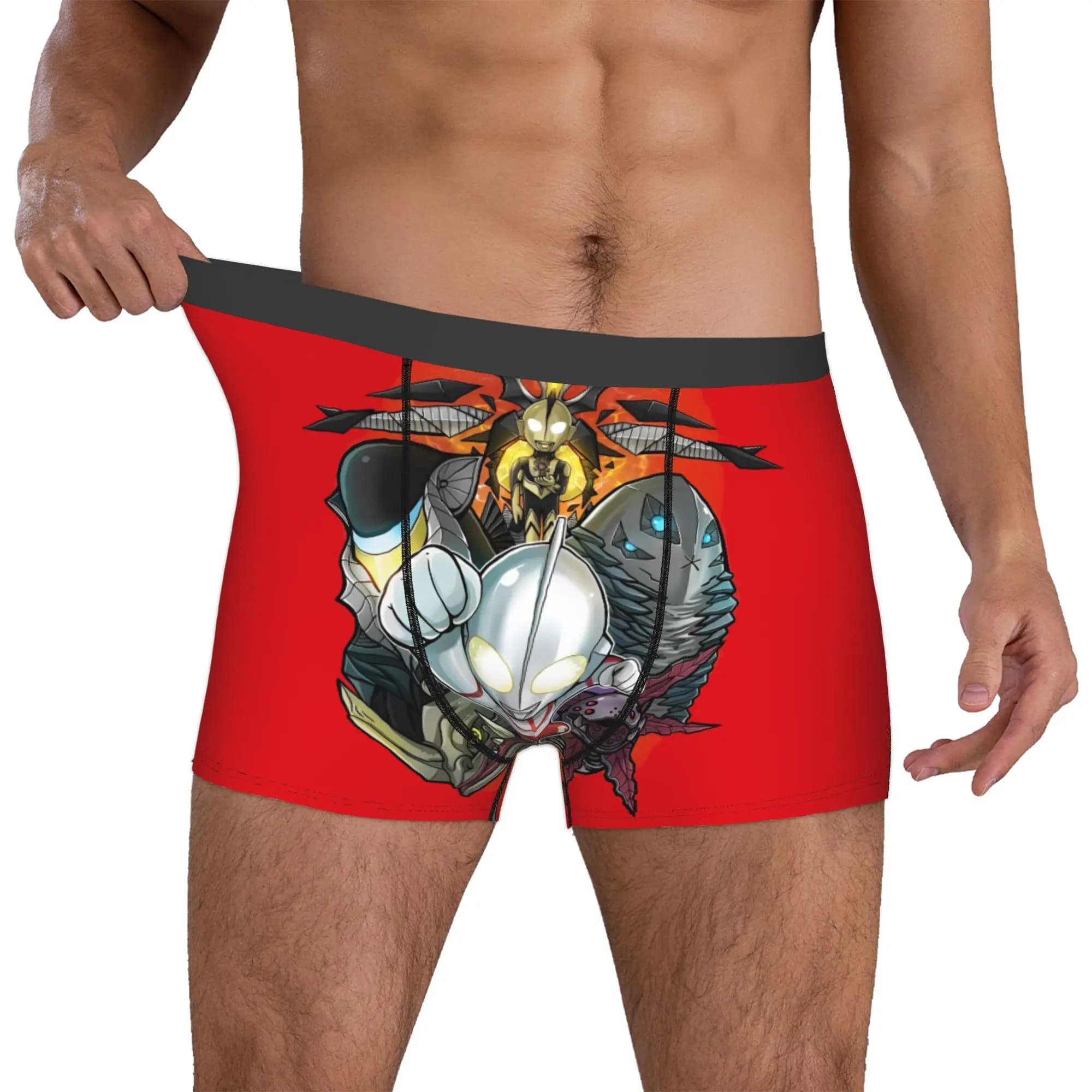 Intimo personalizzato Ultraman Japan Anime da uomo, boxer traspiranti con cartoni animati, slip morbidi per uomo
