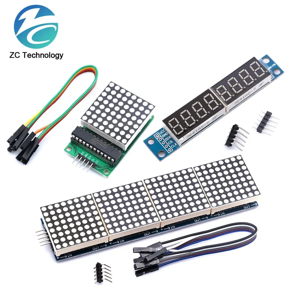 MAX7219 dot matrix module microcontroller module module control module Display 4 In a 5P line display for Arduino