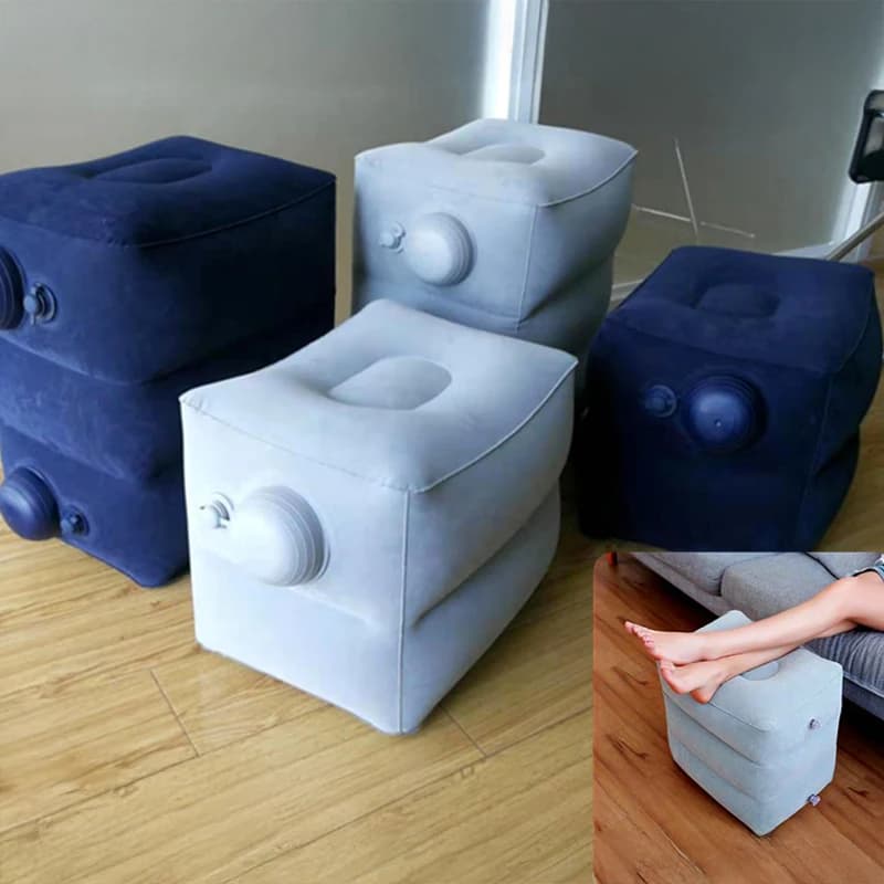Poggiapiedi Gonfiabile da Viaggio a Pressione, Cuscino Gonfiabile in PVC per Ufficio e Casa, Poggiapiedi per Volo, Cuscino Rilassante per i Piedi