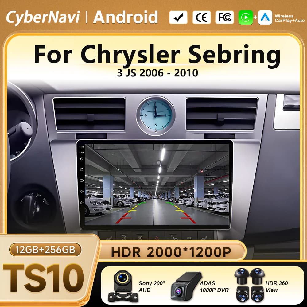 Car Radio For Chrysler Sebring 3 JS 2006 - 2010 Android 16 Navigation Stereo head unit Multimedia Carplay WIFI Screen GPS BT