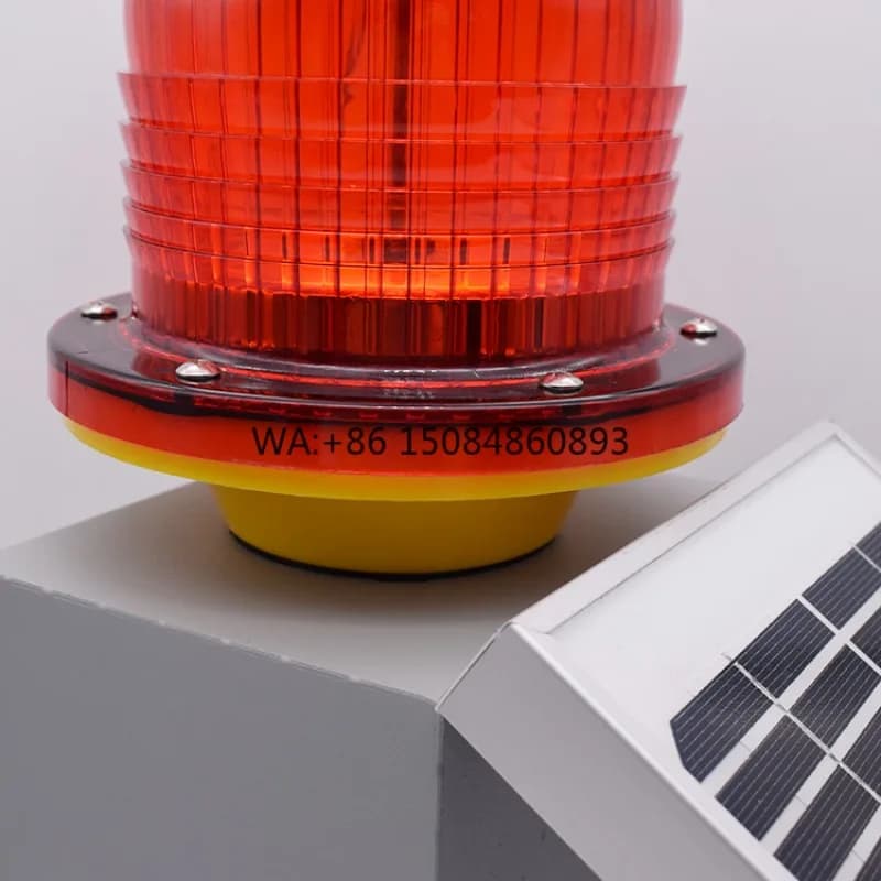Luce di segnalazione ostacoli aeronautici a LED lampeggiante ad energia solare alimentata da pannelli solari