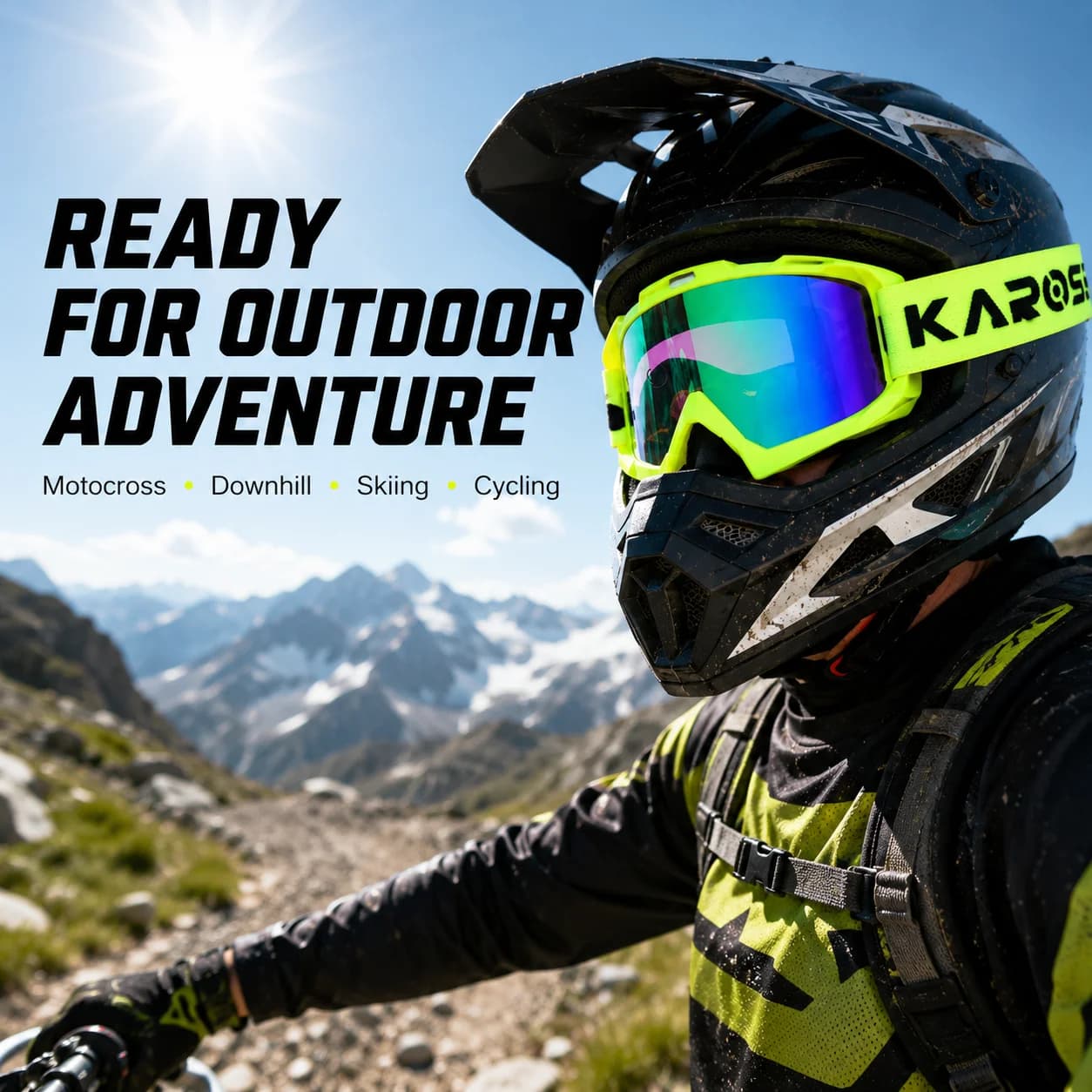 KAROS Motocross Goggles Anti Fog Dustproof Motorcycle Riding Goggles PC Lens TPU Frame for Bike MTB Downhill Ski Cycling K634
