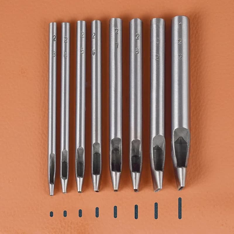 Perforatrice per cintura in pelle Punzonatrice cava piatta Strumenti di punzonatura oblunghi Cinturino per orologio Foro ovale resistente Artigianato in pelle fai-da-te