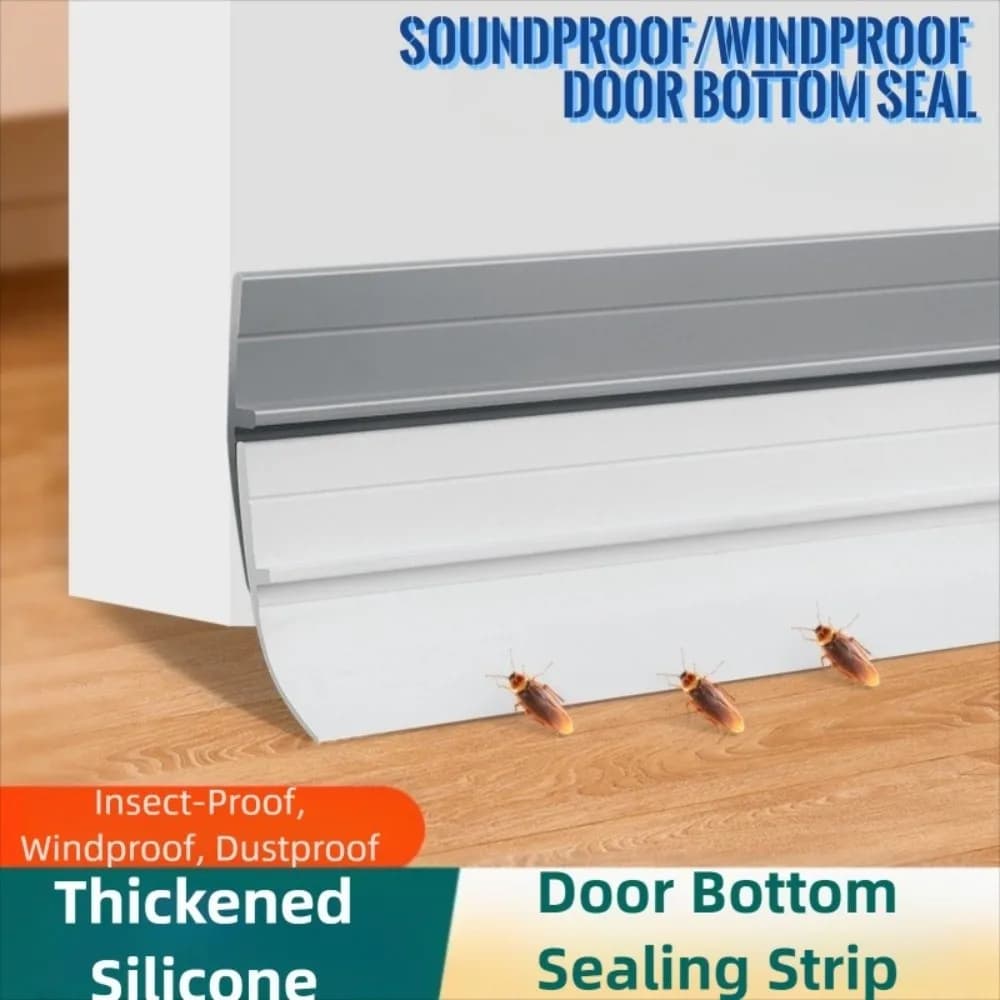 Noise Reduction Door Draft Stopper Self-adhesive Insect Prevention Weather Stripping Thickened Silicone Sound Barrier Bedroom
