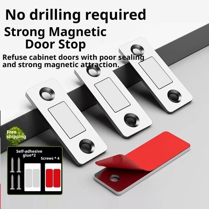 Set di 2 Chiusure Magnetiche per Armadi - Fermaporta Nascosto con Viti per Armadietti, Mobili e Ferramenta per Mobili