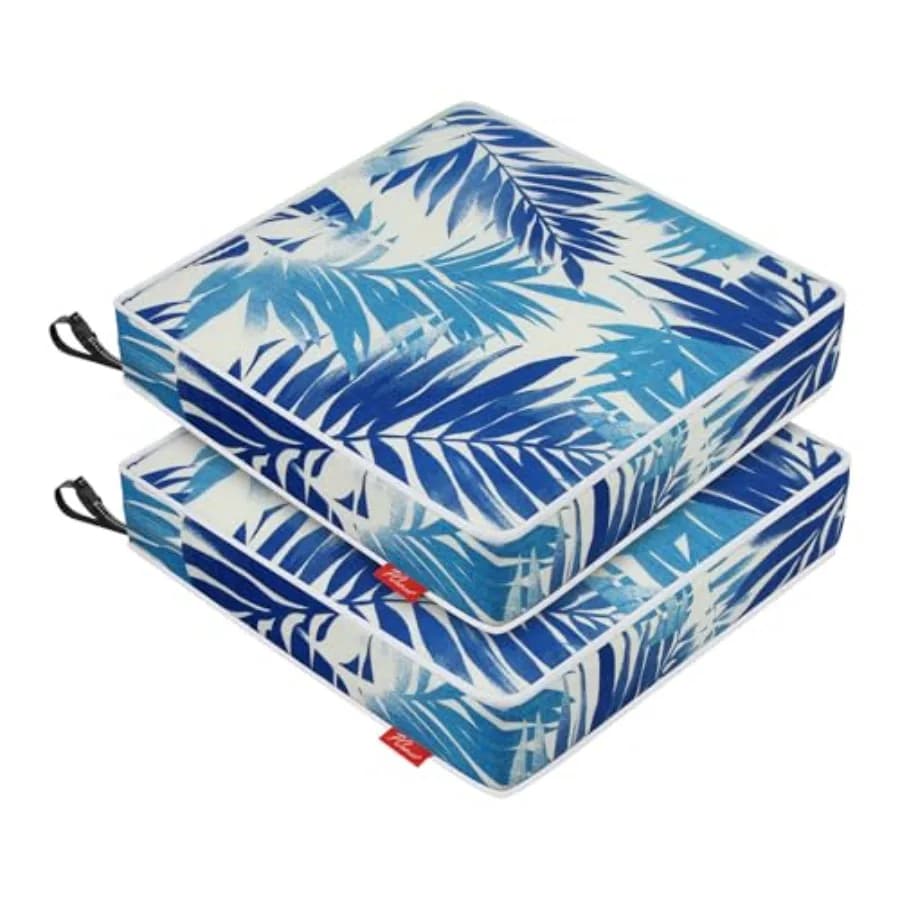 Cuscini per Sedie da Patio Pcinfuns 19x19 Pollici, Cuscini per Sedute da Esterno Idrorepellenti con Cinghie Regolabili, Resistenti allo Sbiadimento, Ricambi