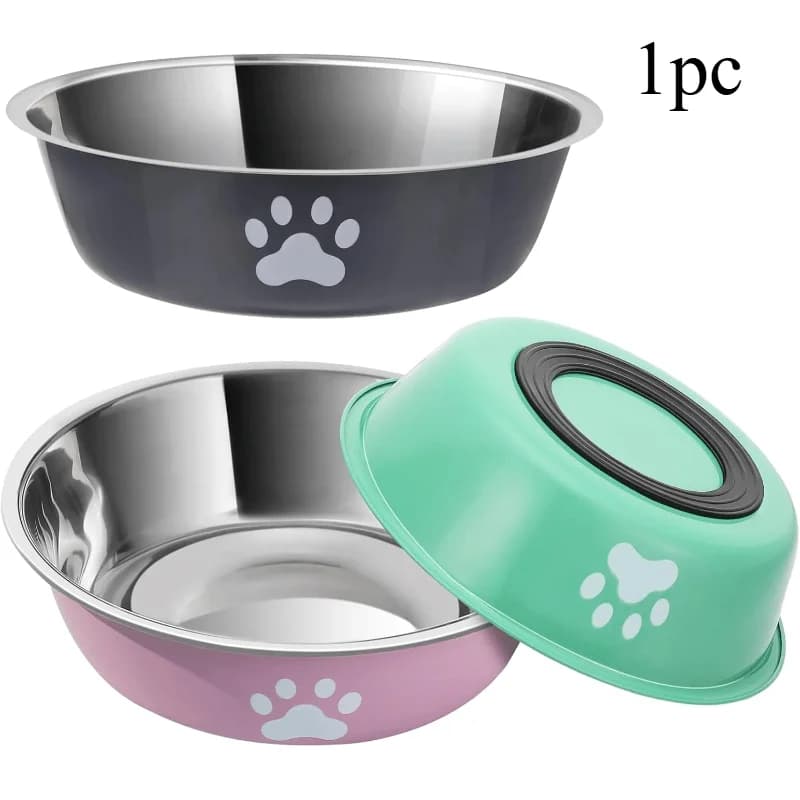 Dog Bowls Stainless SteelDogs Feeding Bowls With Non-Slip Silicone SoleDog Food Water Bowl Pet BowlDog Dishes ForDog Cat Pet