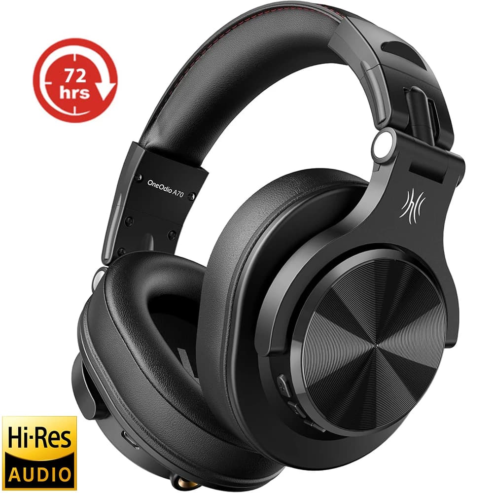 Bluetooth Wireless Headphones 72H With Mic Over Ear Hi-Res Audio 3.5/6.35mm Wired Studio DJ Mixing Monitor HiFi Headset