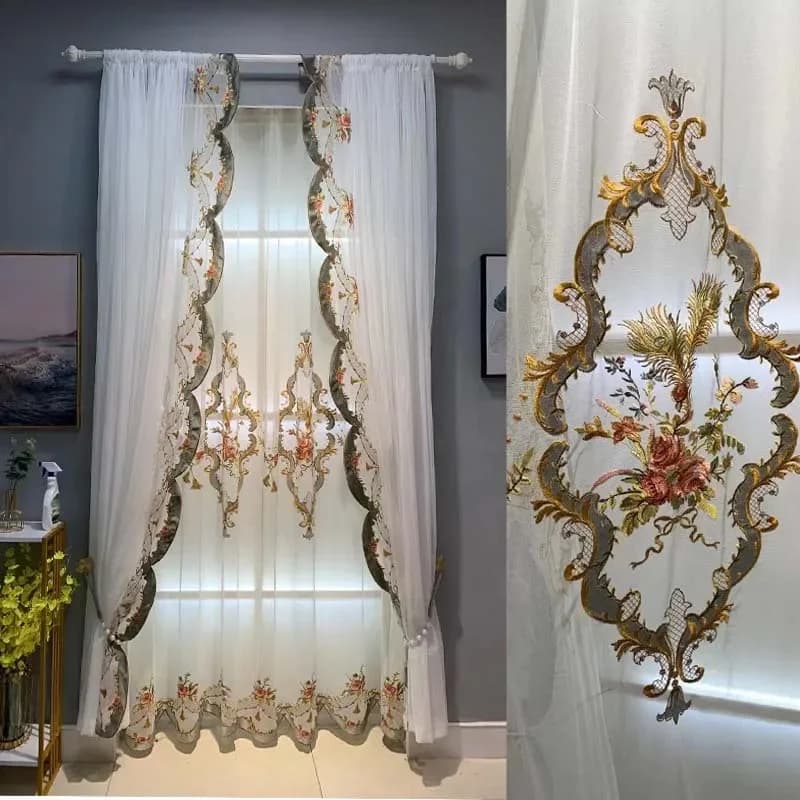 Nuove tende per finestre ricamate in velluto in stile europeo di lusso per soggiorno e camera da letto Prodotti personalizzati